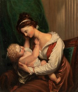 母と子、19世紀半ば。 作： Unbekannt