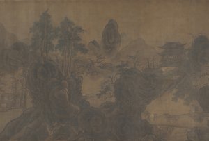 山の風景、おそらく 17 世紀。 作： Unbekannt