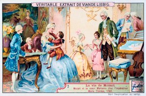 皇帝マリアテレジア、1763年の前で7歳のモーツァルト。1906年 作： Unbekannt