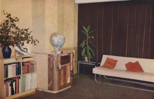 イソコンローンロードフラッツのJCプリチャーズ氏居間、1936年 作： Unbekannt