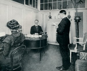 通信に出席するサンドウ氏c1898 作： Unbekannt