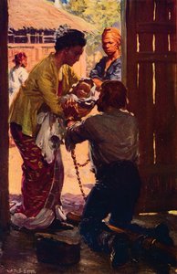 ジャドソン夫人は子供を彼女の鎖の夫、c1912に連れて行きます 作： Unbekannt