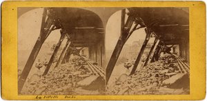 パリの自治体（1871年）：ヴィレットの波止場の風景。匿名の写真撮影。厚紙にプリント。ディム。17x6 cm 作： Unbekannt