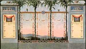庭園に隣接するギャラリーホールの壁画の装飾、ライプツィヒ、ドイツ、1928。 作： Unbekannt