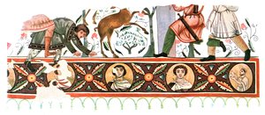 1928年、エジプトのバウィットにある聖アポロ修道院の遺跡の壁画。 作： Unbekannt