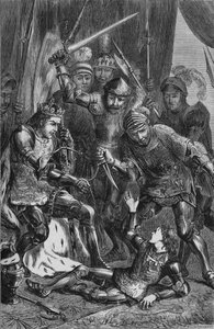 1471年5月4日、テュークスベリーでのエドワード王子の殺害、c1880 作： Unbekannt