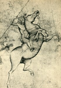 15世紀初頭、1943年に馬に乗った裸の男。 作： Unbekannt