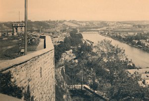 ナミュール。ものみの塔のタレットとサンブルとムーズの合流点、c1900 作： Unbekannt