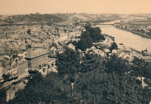 ナミュール。サンブレエムーズの都市と合流点の眺め、c1900 作： Unbekannt
