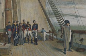 HMSベレロフォンに乗ったナポレオン、1815年7月、1896年。 作： Unbekannt