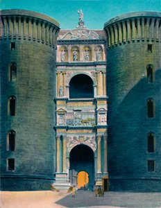 ナポリ-Castel Nuovo、Arco DAragona、c1900。