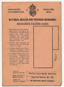 国民健康保険と年金保険カード：会員記録カード、c1930s 作： Unbekannt
