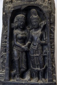 デリーのインド国立博物館。シヴァとパールヴァティーの結婚式。パラ 作： Unbekannt