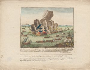1788 年 6 月 28 日と 29 日の黒海でのロシア艦隊とオスマン艦隊の海戦。 作： Unbekannt