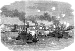 1862年7月、南北戦争、ミシシッピ州、メンフィス、テネシー州での海戦 作： Unbekannt