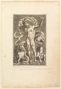 2つの海の馬の間のネプチューン、ca。 1560-80。 作： Unbekannt