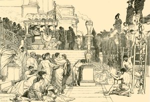 ネロストーチス-1890年のローマでのクリスチャンの焼却。 作： Unbekannt