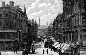 ニューストリート、バーミンガム、ウェストミッドランズ、1887 作： Unbekannt
