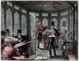 ニューリーはタクシー運転手のための避難所とリフレッシュメントハウスを建設しました、C1820-1870 作： Unbekannt