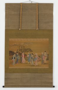 桜を見に出かける九人、江戸時代、1615-1868. 作： Unbekannt