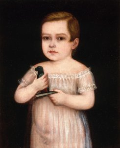 オウムのおもちゃを持つ少年、カリフォルニア州。 1830～1850年。 作： Unbekannt