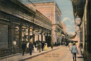 61番。オビスポ通り。オビスポ通り、ハバナ、キューバ、c1910 作： Unbekannt