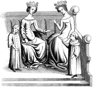貴族の女性と子供、14世紀1849