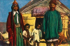 パオの外の遊牧民、西モンゴル、c1928。 作： Unbekannt