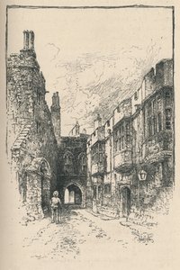 キングジョンズタワーの北門と図書館、1895年 作： Unbekannt