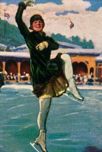 ノルウェーのフィギュアスケーターで映画スターのソニアヘニー、1928年。