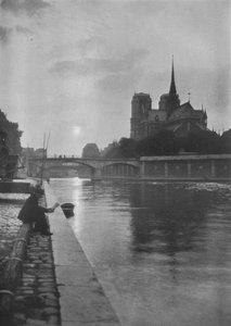 1924年パリのノートルダム川から 作： Unbekannt