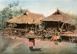 ニューギニア。カラプナ。パプアニューギニアの先住民の村。カラプナ。ネイティブビレッジ、1900年。 作： Unbekannt