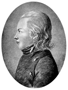 Novalis Friedrich von Hardenberg、ドイツのロマンチックな詩人で小説家、c1800