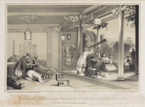 中国での日食観測（1836年頃 作： Unbekannt