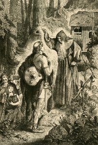 オドアセルと修道士サービヌス、5世紀、1890年。 作： Unbekannt