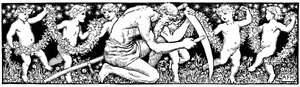 1891年、大鎌を研ぐオールド・ファーザー・タイム 作： Unbekannt