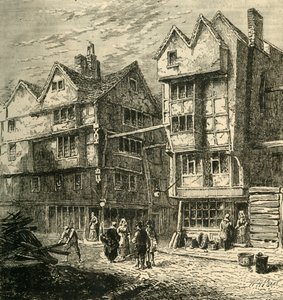 かつてブッチャーズロウに立っていた古い家、1800年頃、1881年。