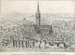 旧セント ポール大聖堂、ロンドン市、1540 c1883-c1885 作： Unbekannt