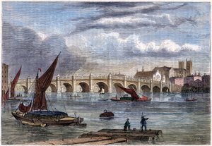 1954年、1754年の古いウェストミンスター橋 作： Unbekannt