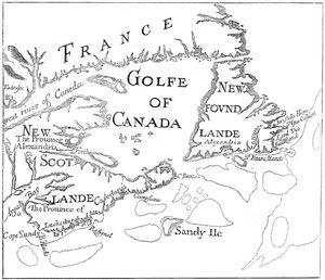 アカディアの古地図、17世紀c1880 作： Unbekannt