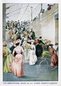 サンラザール駅での日曜の夜、1901 作： Unbekannt