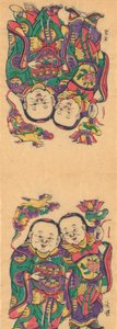 年賀絵を含む135点の木版画、19～20世紀。 作： Unbekannt