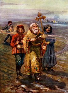 土壌、ロシアを祝福する正統の司祭 作： Unbekannt