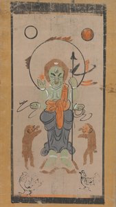 Otsu-e of Shomen Kongoyasha Vajrayaksha, 17th century.  作： Unbekannt