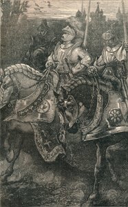 Otterburn-The Advance of Hotspur、1388、c1910 作： Unbekannt