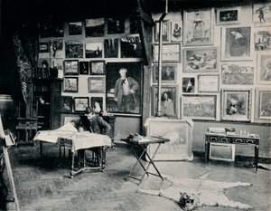 P. Roll in彼のスタジオ、c1897