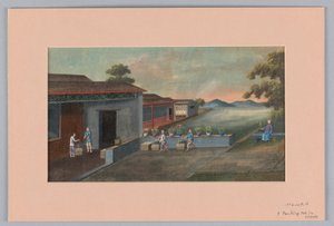 茶葉をチェストに詰める作業、1890-1910年 作： Unbekannt