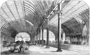グレートウエスタンレイルウェイのロンドンターミナル、パディントン駅、1854 作： Unbekannt