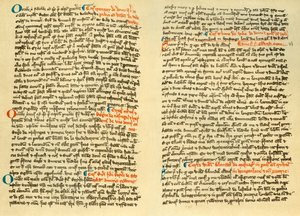 Osney Abbey、c1275 1886のCartularyからのページ 作： Unbekannt