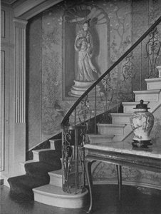 塗装された装飾、階段の壁、WKヴァンダービルト夫人の家、ニューヨーク市、1924 作： Unbekannt